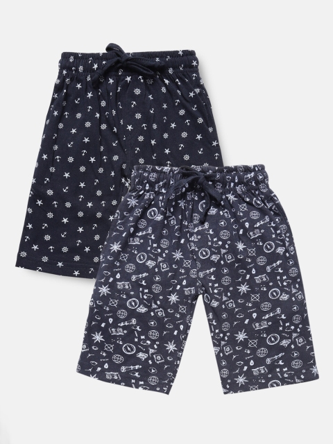 

Urban Dog Boys Pack of 2 Pure Cotton Shorts, Navy blue
