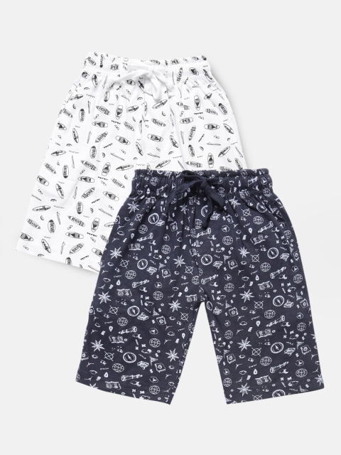 

Urban Dog Boys Pack Of 2 Printed Shorts, Navy blue