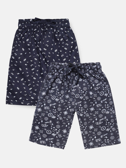 

Urban Dog Boys Pack of 2 Pure Cotton Shorts, Navy blue