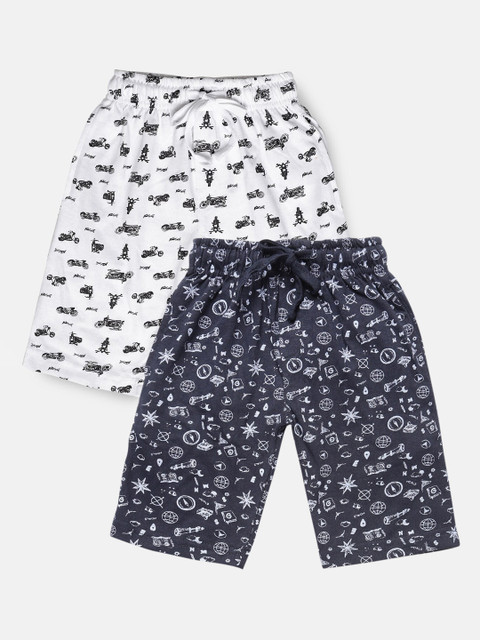 

Urban Dog Boys Pack Of 2 Printed Shorts, Navy blue