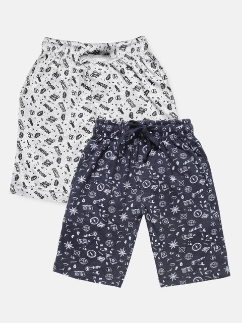 

Urban Dog Boys Navy Blue & White Pack of 2 Printed Shorts