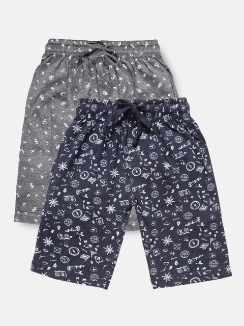 

Urban Dog Boys Pack Of 2 Printed Shorts, Navy blue