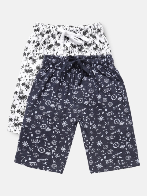 

Urban Dog Boys Pack of 2 Printed Cotton Shorts, Navy blue