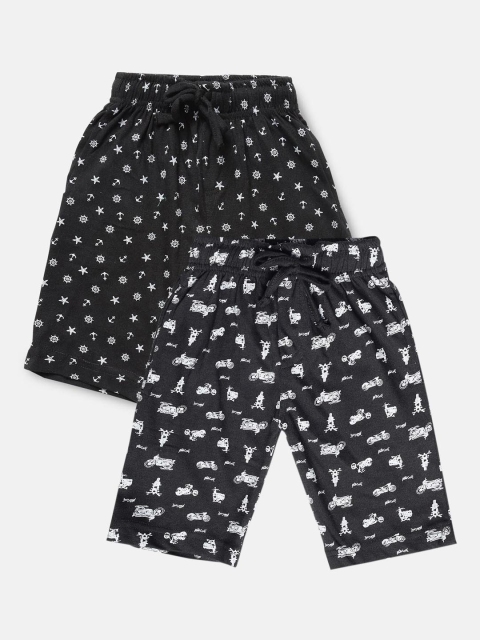 

Urban Dog Boys Black Conversational Printed Mid-Rise Regular Shorts
