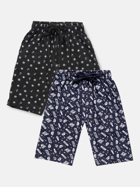 

Urban Dog Boys Navy Blue Pack of 2 Printed Shorts
