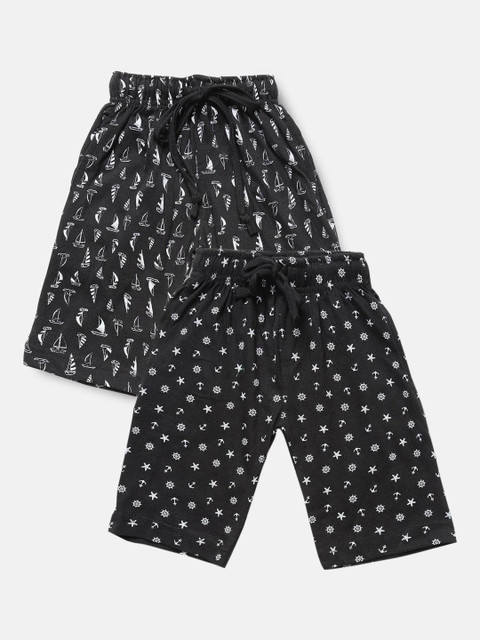 

Urban Dog Boys Pack Of 2 Printed Shorts, Black
