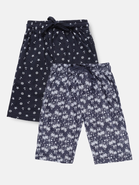 

Urban Dog Boys Navy Blue Pack of 2 Printed Shorts