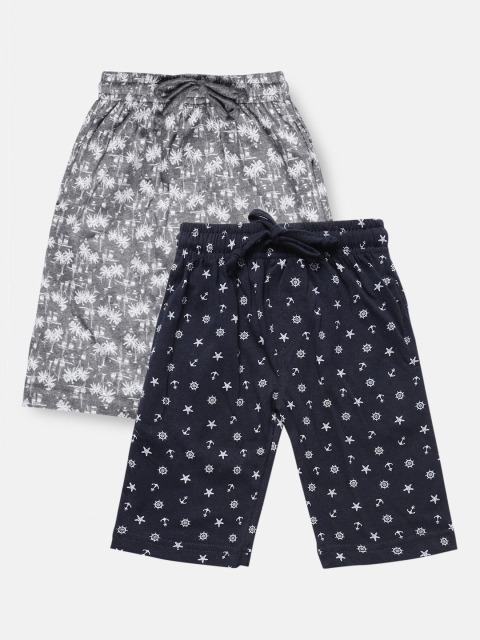 

Urban Dog Boys Grey Printed Mid-Rise Regular Shorts