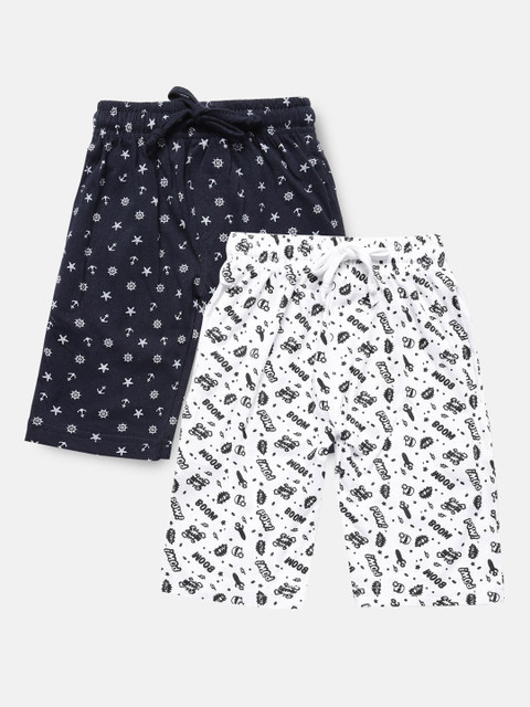 

Urban Dog Boys White Printed Mid-Rise Regular Shorts
