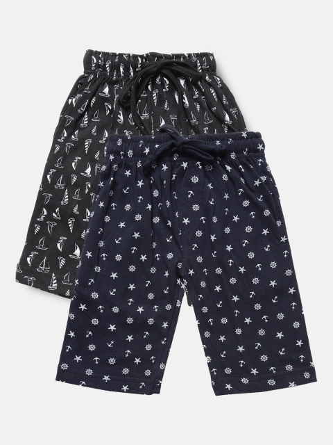 

Urban Dog Boys Pack of 2 Printed Cotton Shorts, Navy blue