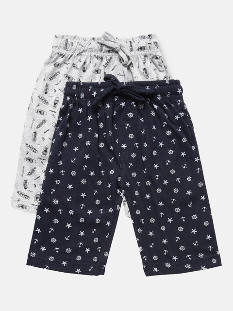 

Urban Dog Boys Pack of 2 Printed Cotton Shorts, Navy blue