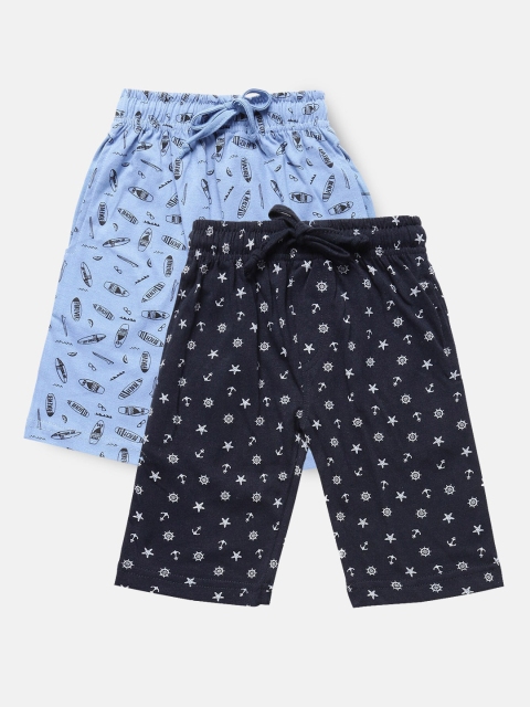 

Urban Dog Boys Pack of 2 Printed Cotton Shorts, Navy blue