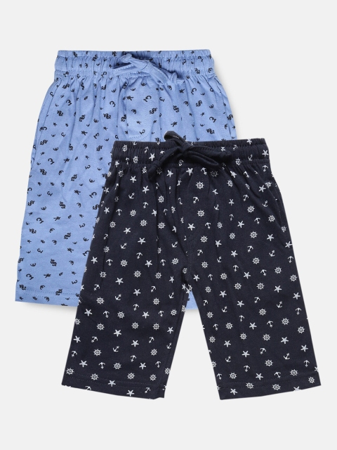 

Urban Dog Boys Pack of 2 Printed Cotton Shorts, Navy blue