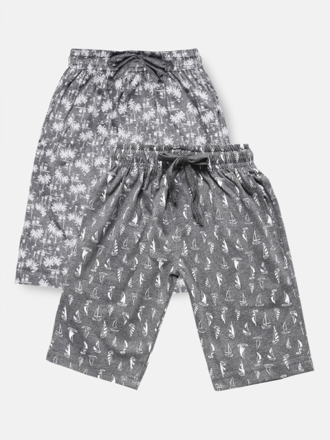 

Urban Dog Boys Pack of 2 Grey Printed Cotton Shorts