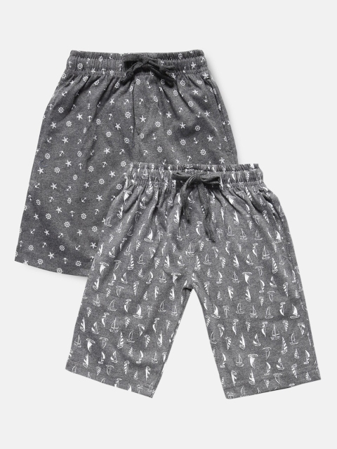 

Urban Dog Boys Pack of 2 Grey Printed Cotton Shorts