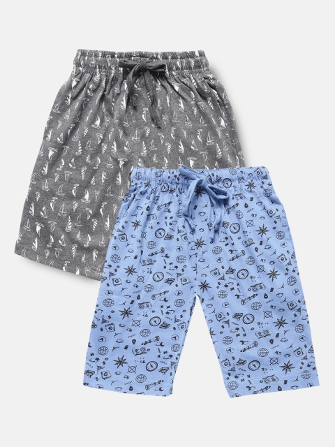 

Urban Dog Boys Pack of 2 Printed Cotton Shorts, Blue