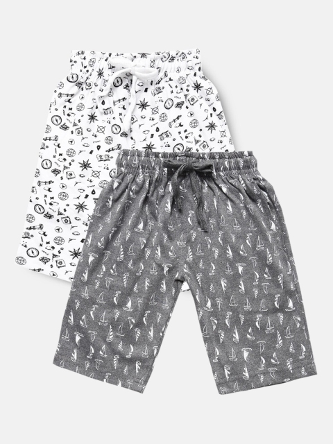 

Urban Dog Boys Pack of 2 Printed Cotton Shorts, Grey