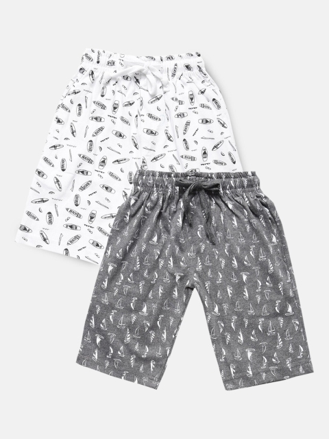 

Urban Dog Boys Pack of 2 Printed Cotton Shorts, Grey