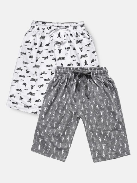 

Urban Dog Boys Pack of 2 Printed Cotton Shorts, Grey