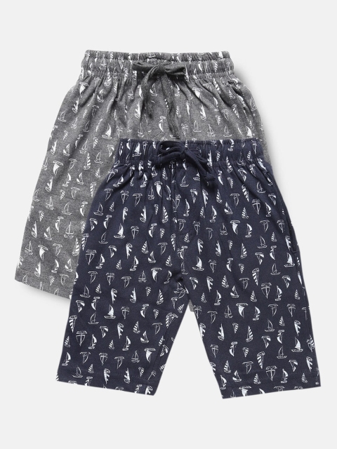 

Urban Dog Boys Pack of 2 Printed Cotton Shorts, Navy blue