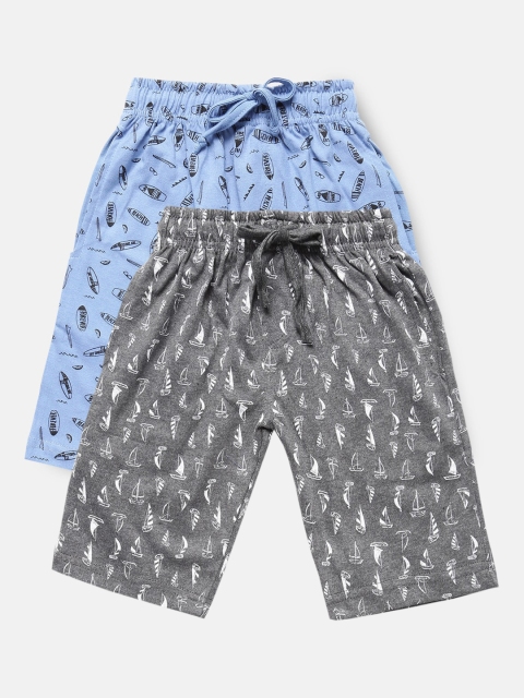 

Urban Dog Boys Pack of 2 Printed Cotton Shorts, Grey