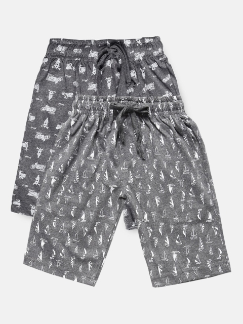 

Urban Dog Boys Pack of 2 Printed Cotton Shorts, Grey