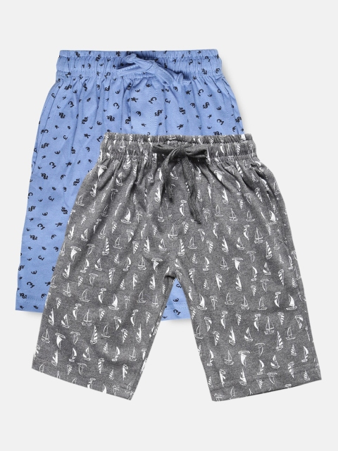 

Urban Dog Boys Pack of 2 Printed Cotton Shorts, Grey