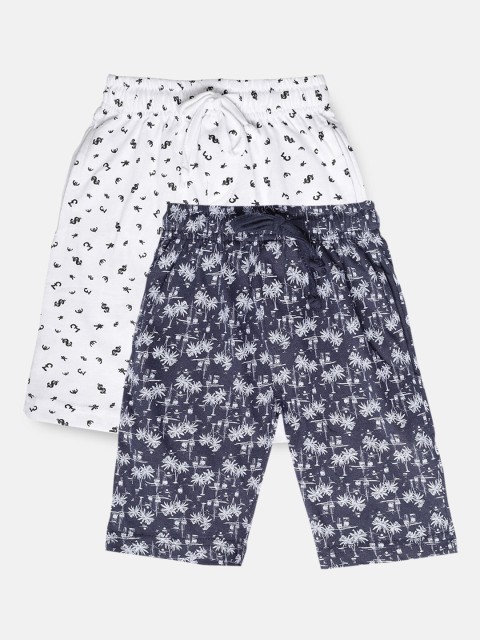 

Urban Dog Boys Pack of 2 Printed Cotton Shorts, Navy blue