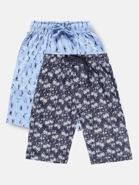 

Urban Dog Boys Pack of 2 Printed Cotton Shorts, Navy blue