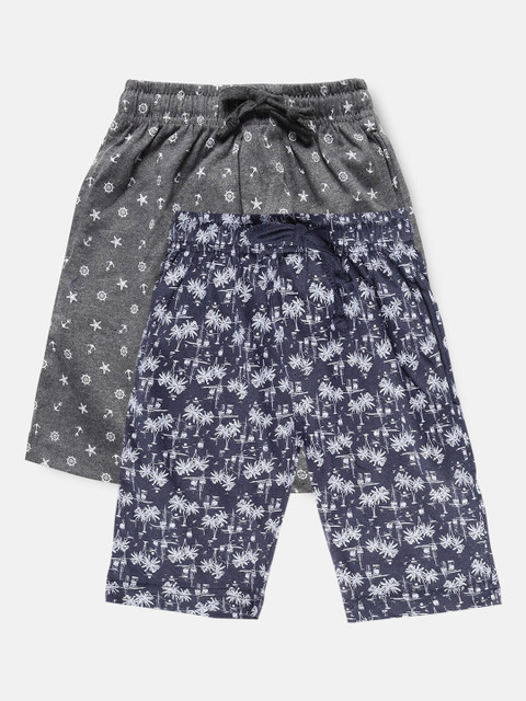 

Urban Dog Boys Pack of 2 Printed Cotton Shorts, Navy blue