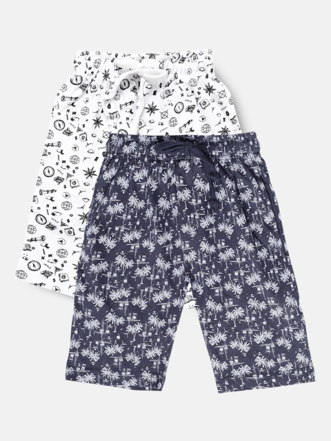 

Urban Dog Boys Pack of 2 Printed Cotton Shorts, Navy blue
