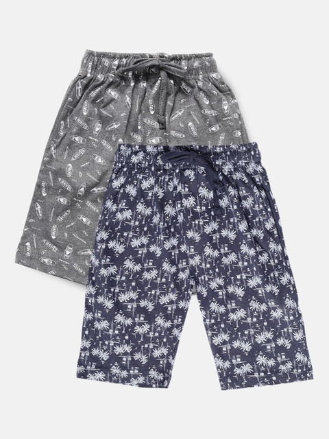 

Urban Dog Boys Pack of 2 Printed Cotton Shorts, Navy blue