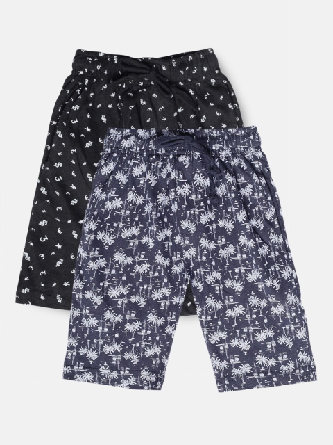 

Urban Dog Boys Pack of 2 Printed Cotton Shorts, Black