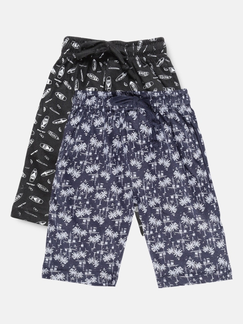 

Urban Dog Boys Pack of 2 Printed Cotton Shorts, Navy blue