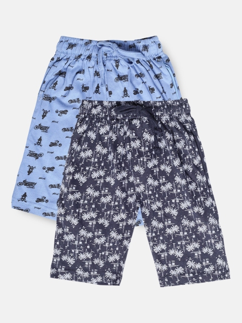 

Urban Dog Boys Pack of 2 Printed Cotton Shorts, Navy blue