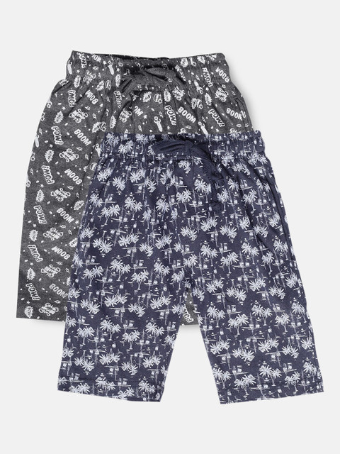 

Urban Dog Boys Pack of 2 Printed Cotton Shorts, Navy blue