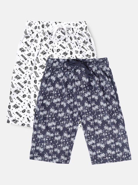 

Urban Dog Boys Pack of 2 Printed Cotton Shorts, Navy blue
