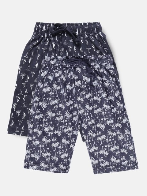 

Urban Dog Boys Pack of 2 Navy Blue Printed Cotton Shorts