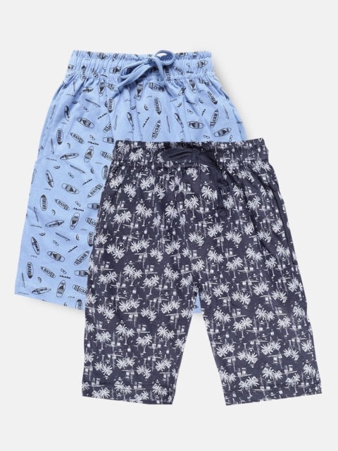 

Urban Dog Boys Pack of 2 Printed Cotton Shorts, Navy blue