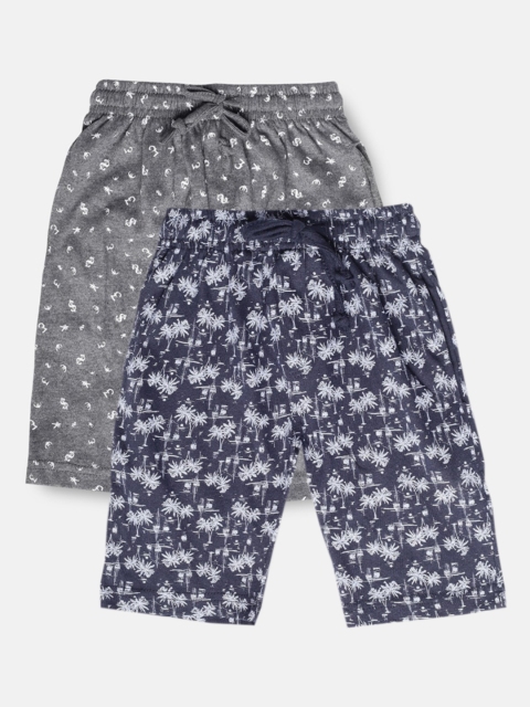 

Urban Dog Boys Pack of 2 Printed Cotton Shorts, Navy blue