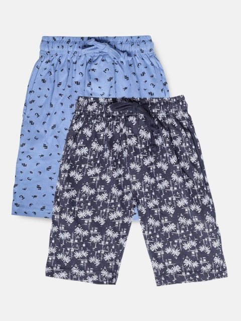 

Urban Dog Boys Pack of 2 Printed Cotton Shorts, Navy blue