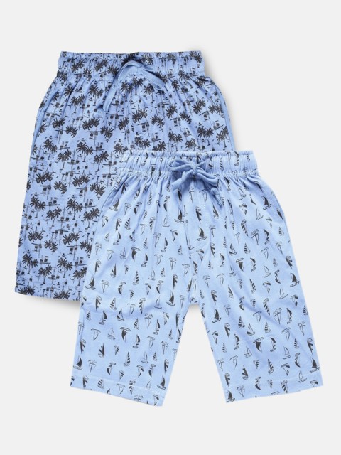 

Urban Dog Boys Pack of 2 Blue Printed Cotton Shorts