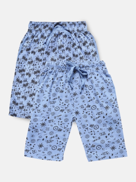 

Urban Dog Boys Pack of 2 Blue Printed Cotton Shorts