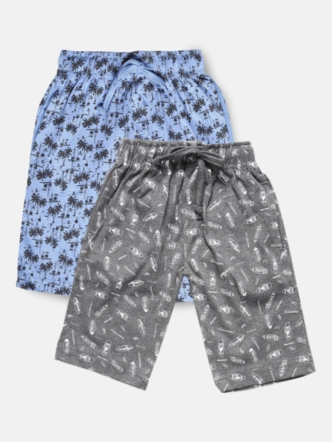 

Urban Dog Boys Pack of 2 Printed Cotton Shorts, Grey