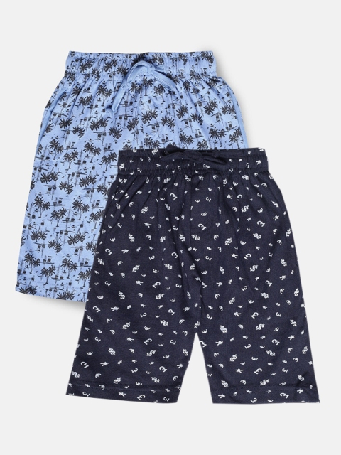 

Urban Dog Boys Pack of 2 Printed Cotton Shorts, Navy blue