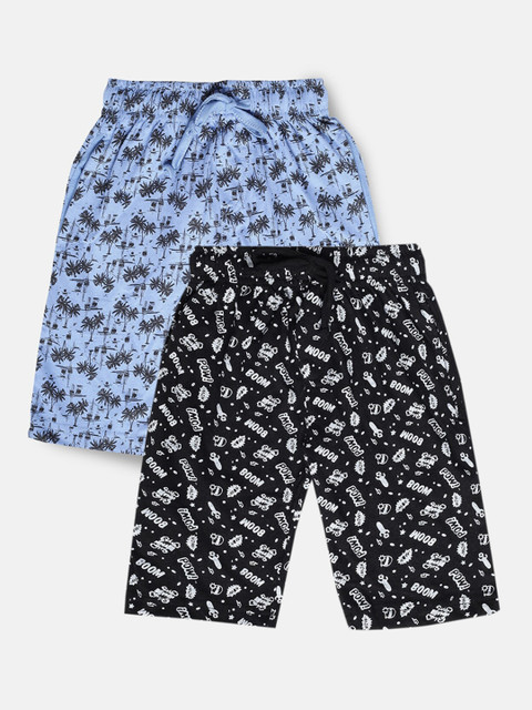 

Urban Dog Boys Pack of 2 Printed Cotton Shorts, Black