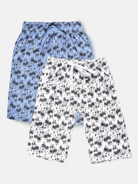 

Urban Dog Boys White Conversational Printed Mid Rise Regular Shorts Pack of 2