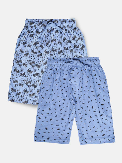 

Urban Dog Boys Set of 2 Blue Conversational Printed Mid-Rise Regular Shorts