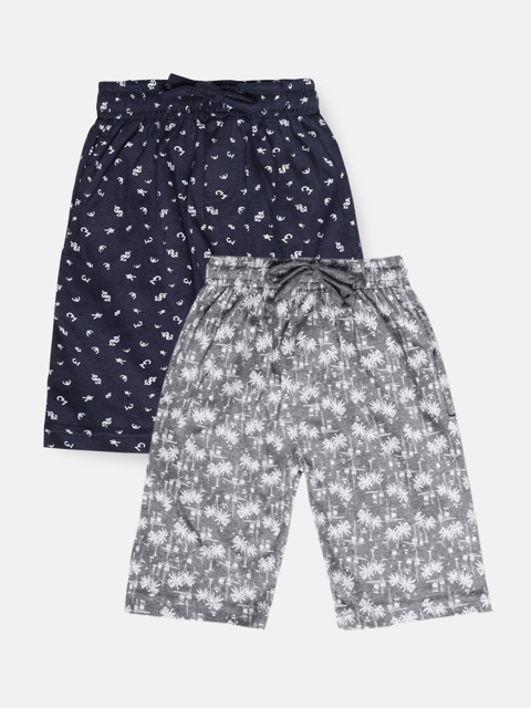 

Urban Dog Boys Grey & black Printed Mid-Rise Regular Shorts