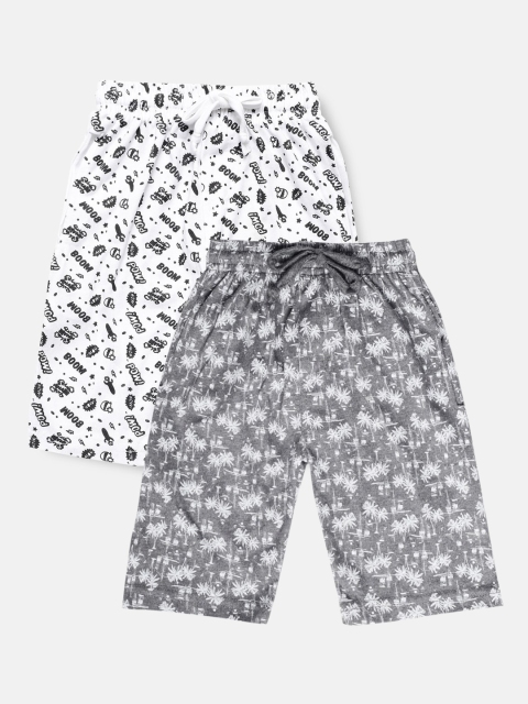 

Urban Dog Boys Grey Printed Mid-Rise Regular Shorts